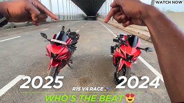 YAMAHA R15 V4 2024 Vs 2025 Model Drag Race which’s best ?? || NEW Vs OLD || @SARA_0.7 Vlogs 25