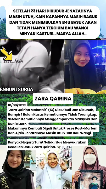 Zara Qairina Mahathir Dia Dibvnvh & DiBvlly, Hampir 1 Bulan Kasus Kem4t*annya Tidak Terungkap #short