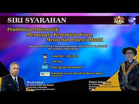 "PENDIDIKAN MATEMATIK: MENGUPAYA KEMAHIRAN GURU, MENYERLAH POTENSI MURID”