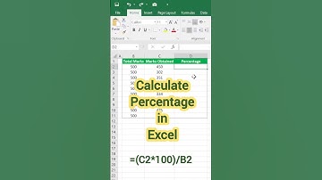 How to calculate PERCENTAGE in Excel || Excel for beginners || #excel #shorts