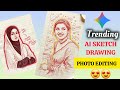 Trending Gemini Pencil Sketch editing | Gemini photo editing with pencil prompt Ai Drawing Sketch 