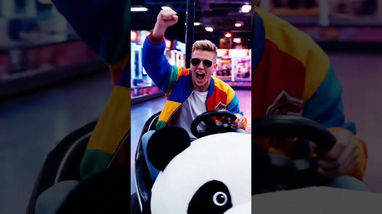 Panda Bumper-Car Champion Shouts Fear the Fluff | Funny Arcade Skit | Nebula Shots