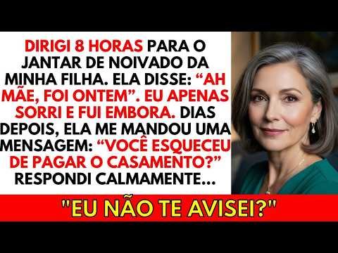 Dirigi 8 horas para o jantar de noivado da minha filha. Ela disse com frieza: "Ah mãe, foi ontem"...