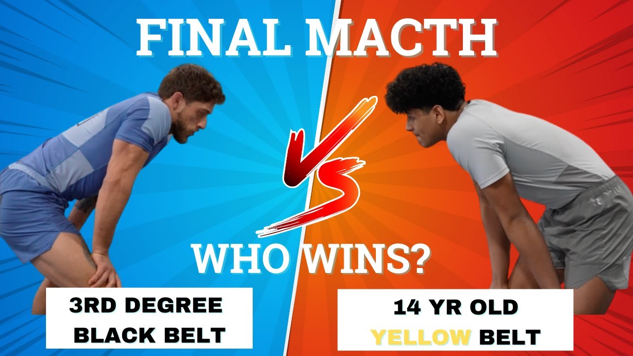 Jiu Jitsu Black Belt vs Kids Yellow Belt… Can the Yellow pull it off?