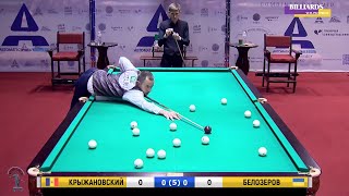 КО - 21. Крыжановский - Белозеров, полуфинал. Бильярд (московская пирамида). Billiards.