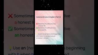 Common Errors in English (Part 2) #commonerrors #commonerrorsinenglish #englishgrammar