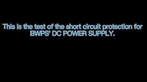Blue whale power test for short circuit protection for DC power supplies