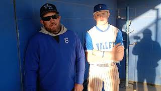 Valley Union baseball coach Jesse Mitchell and his son Dylan talk about Monday's season opener