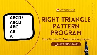 #2 Capital Pattern Program In Java | Right Triangle pattern Capital  | Write A Program In Notepad |