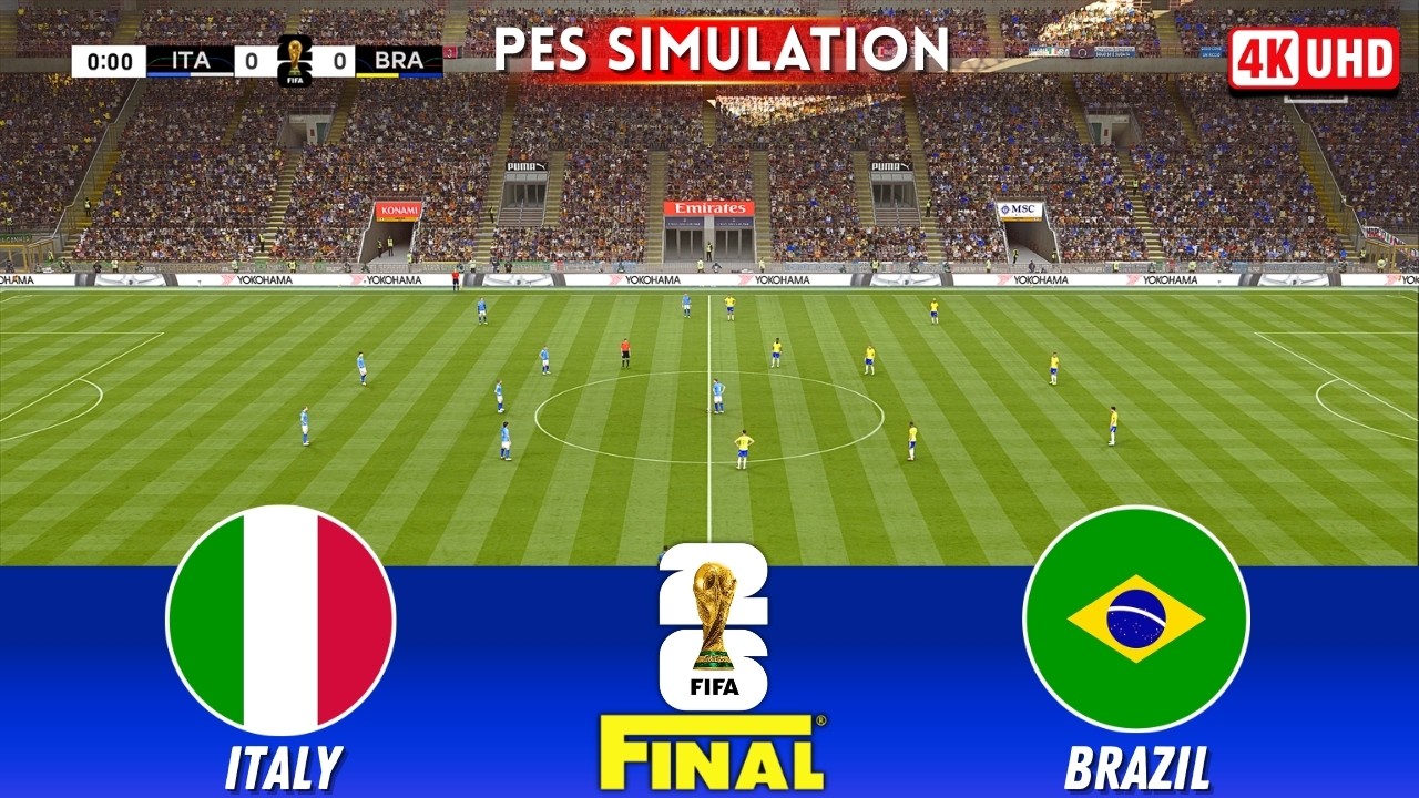 🔴Italy vs Brazil | FIFA World Cup 2026  Match Final | PES 2021 Gameplay #fifa #worldcup2026 #final