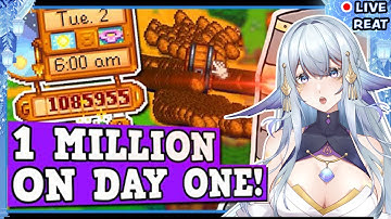 INSTANT MILLIONARE?!? | The Spiffing Brit Stardew Valley 1 Million Gold On Day 1 | VTuber Reacts