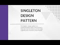 Java Design Pattterns and Singleton Pattern #javadesignpatterns #singleton
