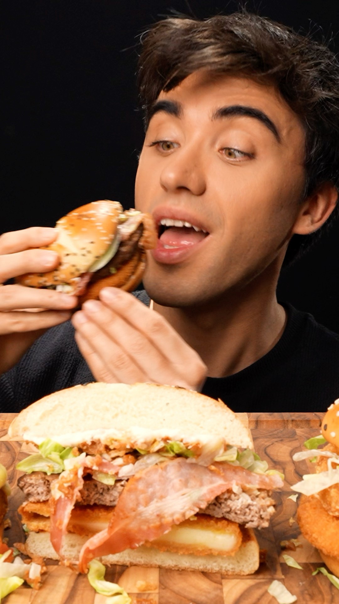 McDonald’s Hot Spicy Fried Cheese Beef Burger ASMR
