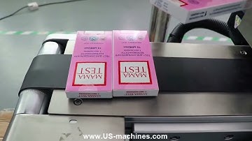 Automatic small case box corner fold label tag labeling sealing machine testing video