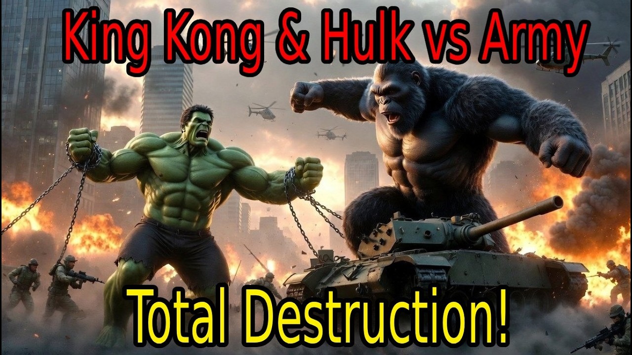 King Kong and Hulk vs Military Army – Ultimate Destruction Battle!