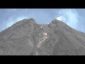 Cráter y lahar del Volcán de Colima.