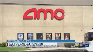 AMC Theatres offering all-you-can-eat popcorn for moviegoers during ‘Cinema Week’