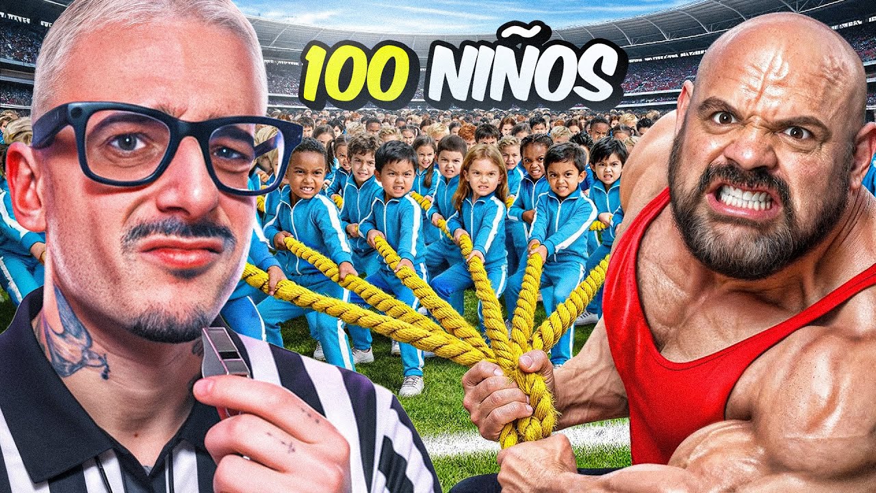 el hombre más fuerte del mundo vs 100 niños - mi reacción