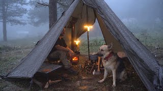 We Got Caught in Heavy Rain While Camping with My Dog!