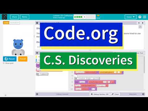 Code.org Lesson 23.4 Collisions | Answer Tutorial | CS Discoveries 3b + AI Discoveries 4b