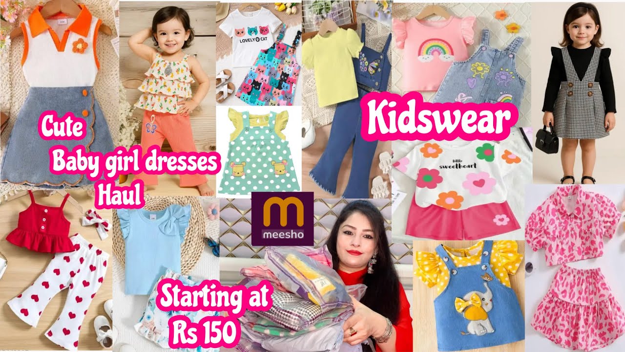 Cute baby girl dresses haul from Meesho | Huge kidswear 🥳collection | Starting at rs 150 