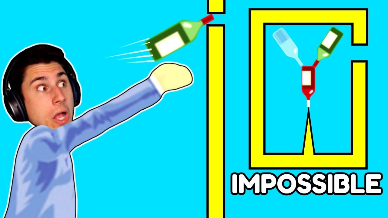 I Beat An IMPOSSIBLE BOTTLE FLIP! | Happy Wheels