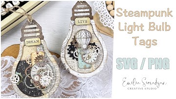 Light bulb Steampunk Tags - Cricut Cutting Template