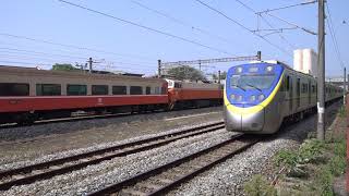 516次莒光號與3217次區間車在斗南車站交會 20210412