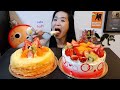 Eating Two Whole Cakes! Strawberry Cake & French Crepe Cake - Sweet Dessert Mukbang w/ Asmr Eating