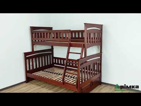 Двоярусне ліжко-трансформер Русалонька з масиву буку ТМ Дрімка, видео 1