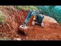Watch the Power of Kobelco Excavator Building a Mountain Road Step by Step!