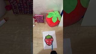 Pixel art strawberry 🍓#trending #tiktok #pixelart #drawing#shorts