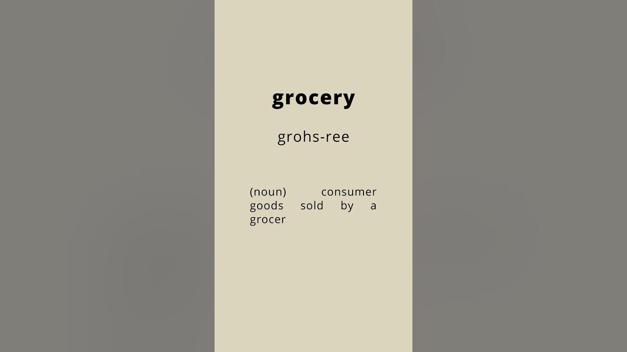 How to pronounce grocery || Pronunciation and meaning - YouTube