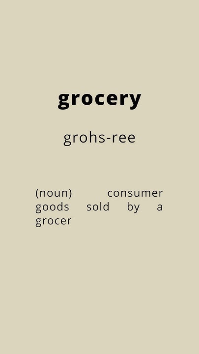 How to pronounce grocery || Pronunciation and meaning - YouTube