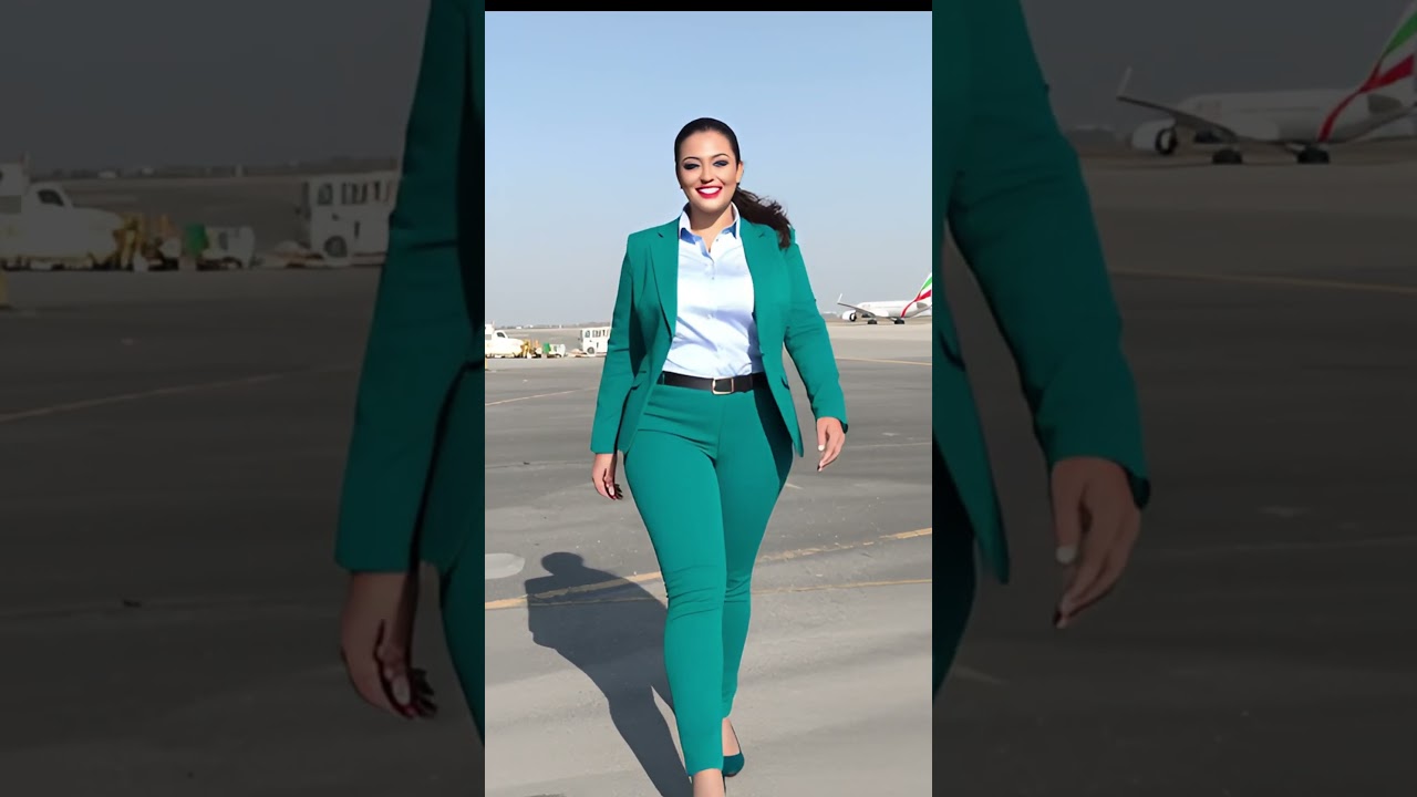 💎 Dubai Girl in Teal Suit | Airport Fashion Goals ✈️| 
