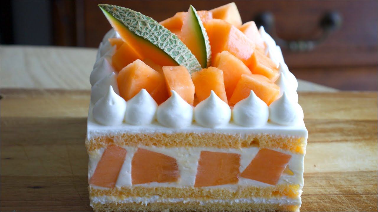 完熟メロンのショートケーキの作り方✴︎How to make Fresh cream fruit cake✴︎ベルギーより