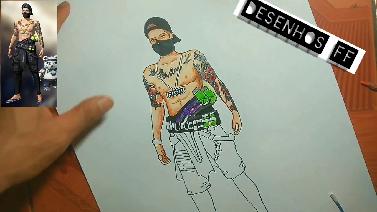 Desenhado melhores combinação do free fire Passo A Passo , desenhos ff