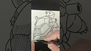 TORTANK #009 au POSCA NOIR 💧 (Pokédex Challenge) #shorts