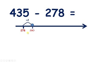 Subtract a three digit number by counting forwards, targeting the tens and hundreds