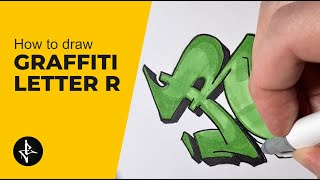 Graffiti Drawing ✏️ Tutorial for Beginners | Alphabet Letter „R“ 😲 | Graffiti Lettering  #shorts
