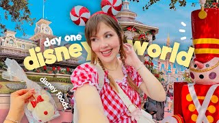 OUR FIRST DAY AT DISNEYS MAGIC KINGDOM DURING CHRISTMAS 🏰 & Disney Food Reviews! Disney World Vlogs