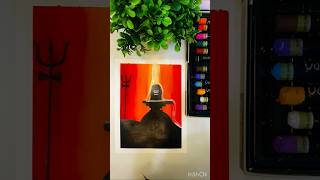 Powerful Lord shiva painting 🔱|Easy oil pastel art|shivling art Tutorial#art #shortvideo #ytshorts