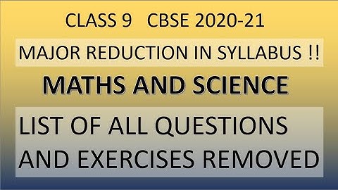 Class 9 CBSE Deleted Portions:List of Questions and Exercise deleted in Maths and Science|2020-21