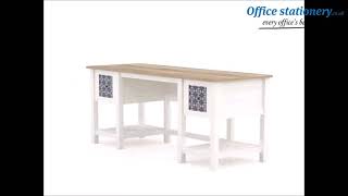 Teknik Office Mediterranean Shaker Style Desk Soft White and Lintel Oak screenshot 2