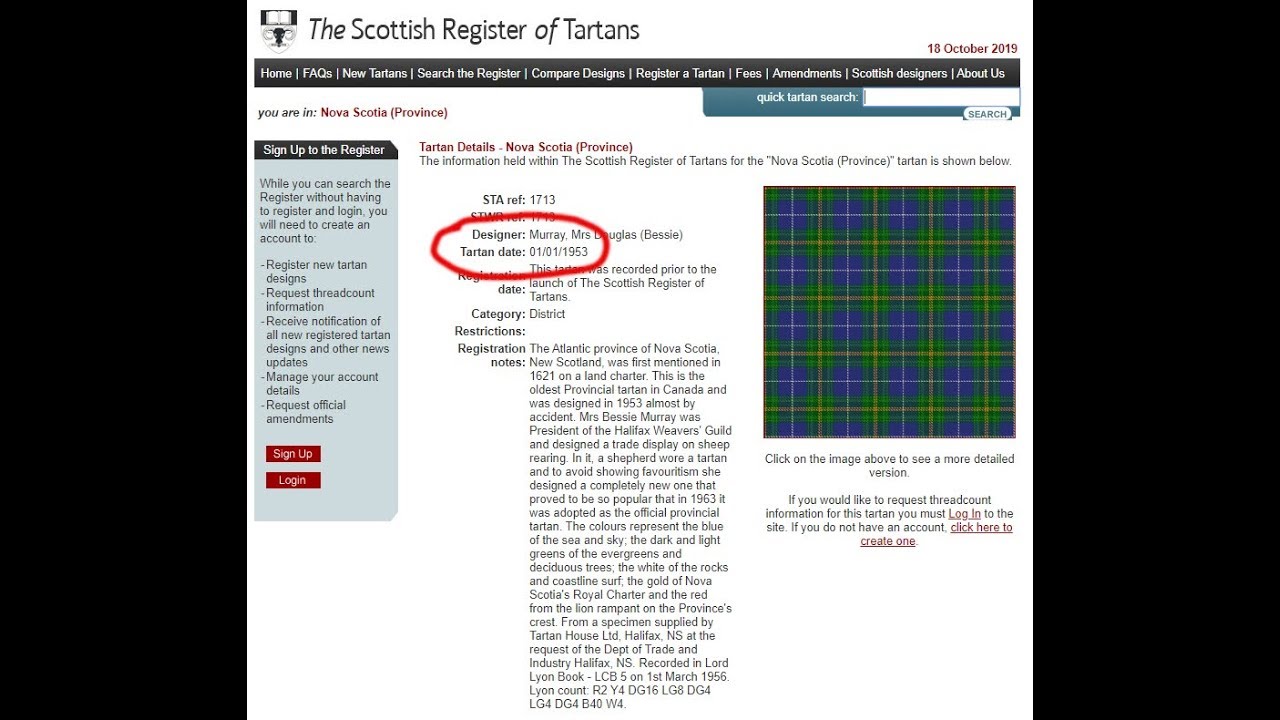 Tartan Details - The Scottish Register of Tartans