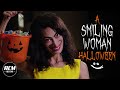 A smiling woman halloween  short horror film