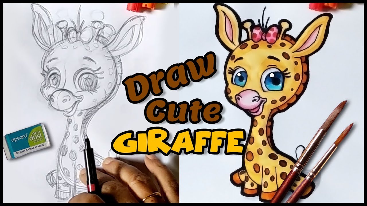 How to Draw a Baby Giraffe - YouTube