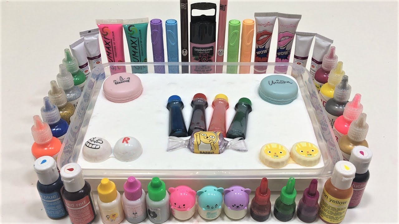 Mixing all my Colors and Paint into Glossy Slimes !!! Slimesmoothie Satisfying Slime Videos #96