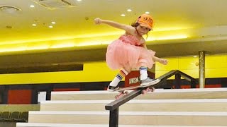 8 YEAR OLD GIRL IS INCREDIBLY TALENTED AT SKATEBOARDING