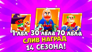 СЛИВ НАГРАД 14 СЕЗОНА БРАВЛ ПАССА | слив 14 сезона | brawl stars